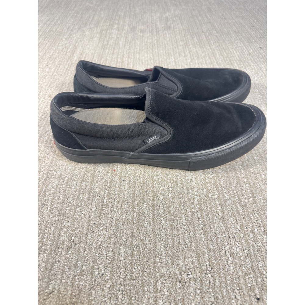 Vans Slip On Pro Blackout Suede Skate Shoes Men Size 11